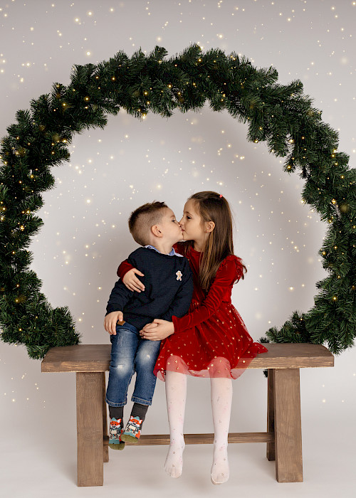 deti na vianočnom fotení
